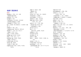 选修7 英语单词梳理汇总