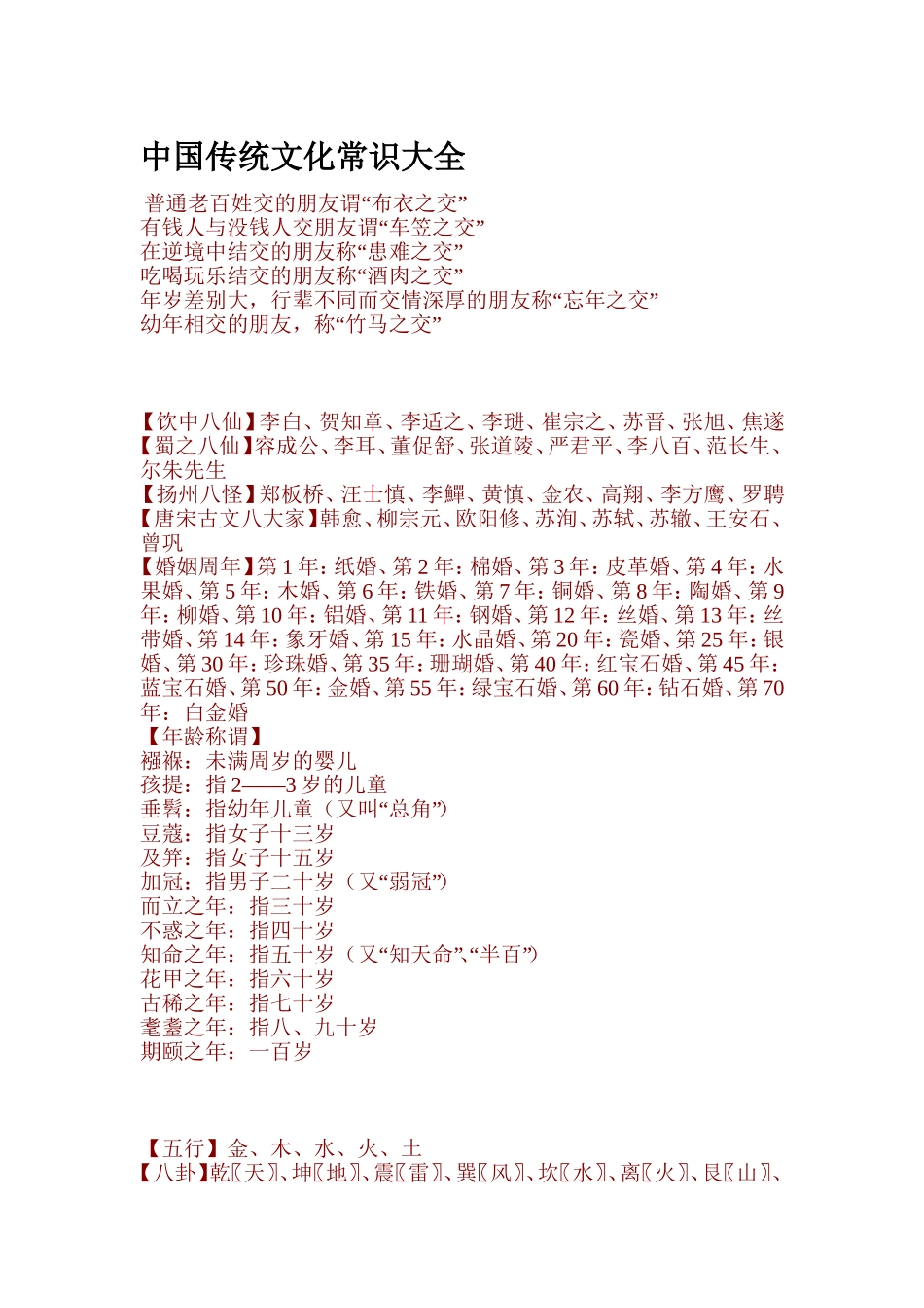 中国传统文化常识大全_第1页