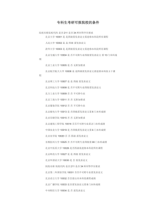 专科生考研可报院校的条件
