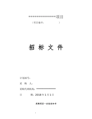 货物公开招标文件