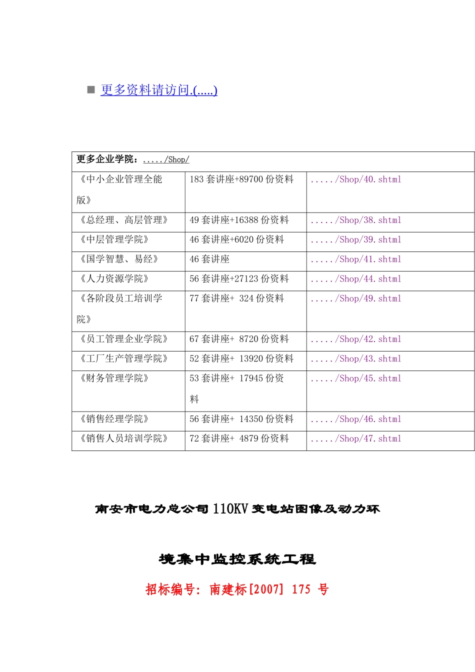某电力公司集中监控系统工程投标文件_第1页