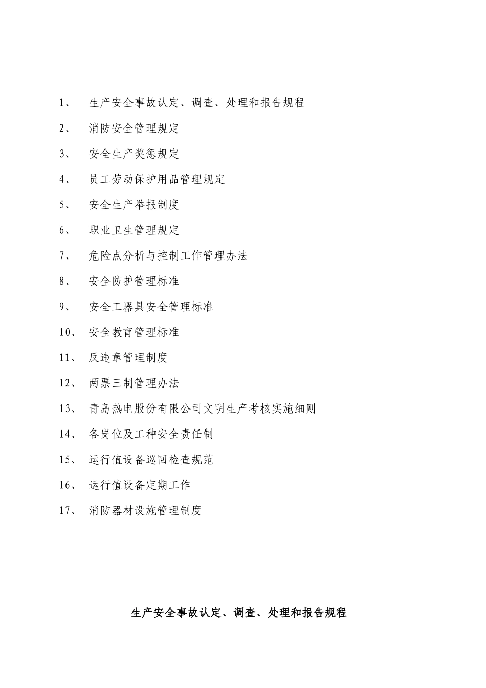 某热电股份有限公司安全管理标准文件汇编_第2页