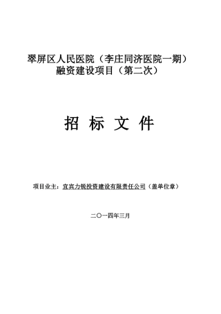 某融资建设项目招标文件