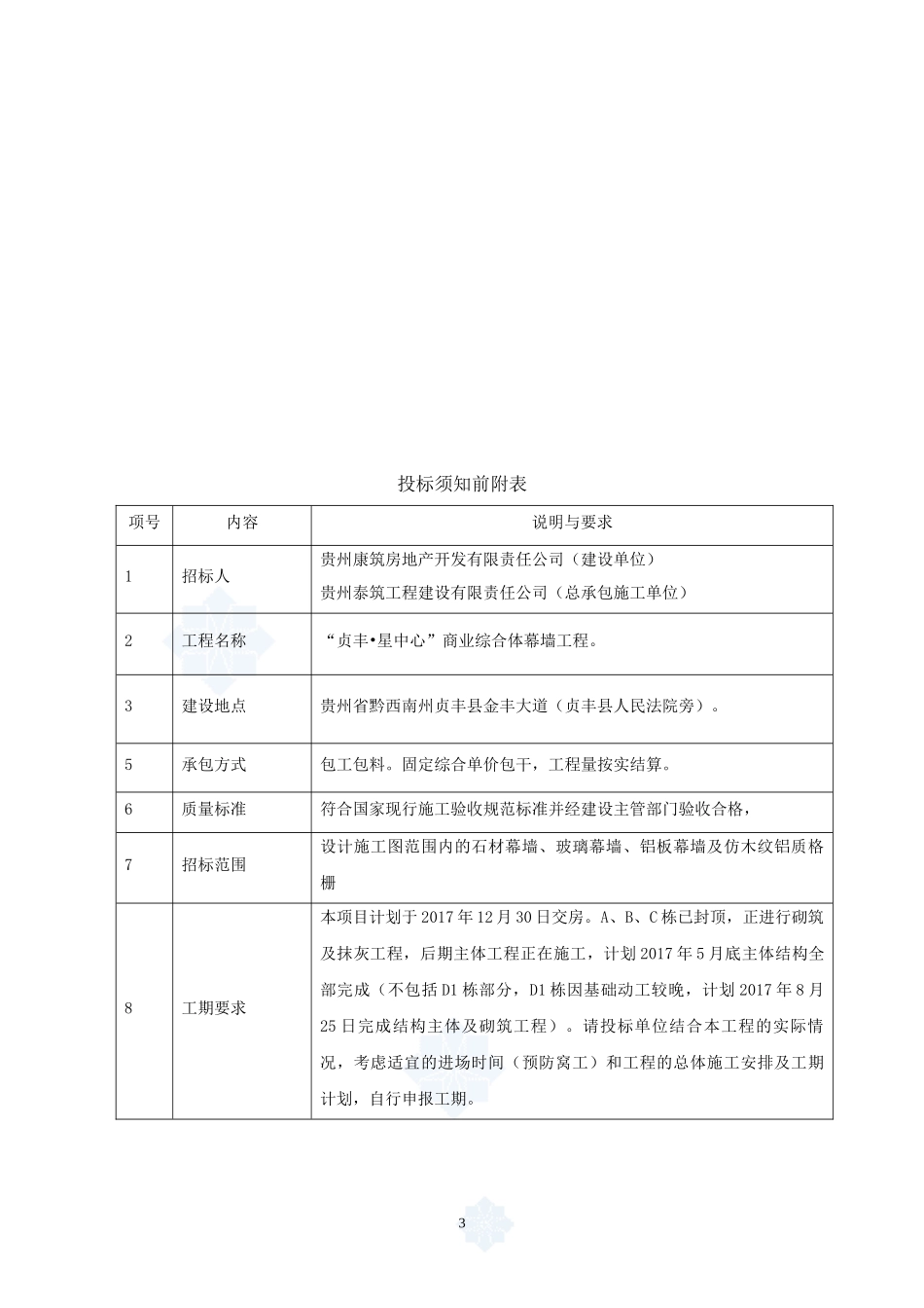 贞丰星中心商业综合体幕墙工程招标文件(拟定版)_第3页