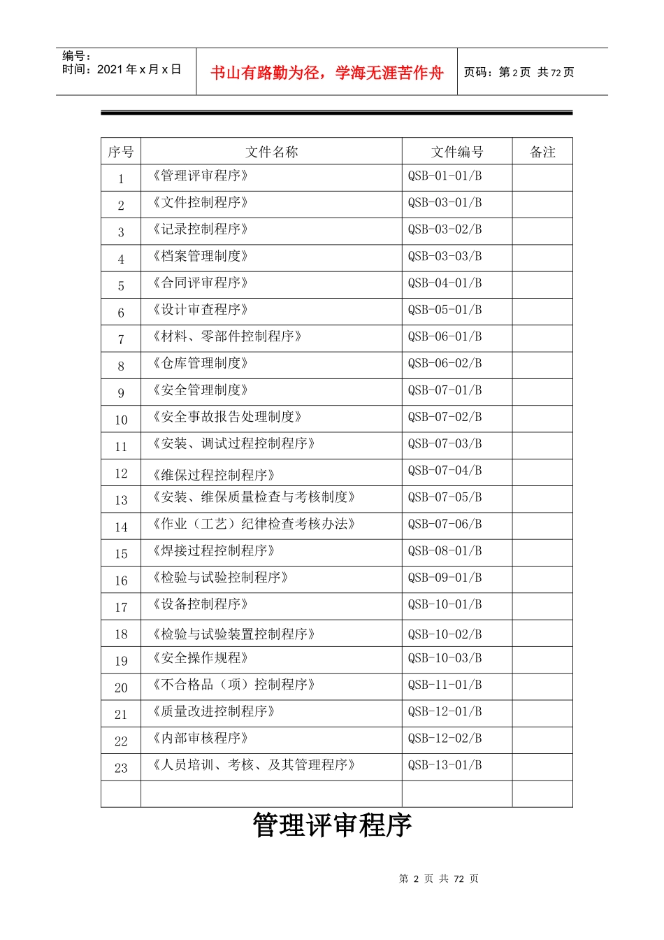 某电梯工程有限公司程序文件_第2页