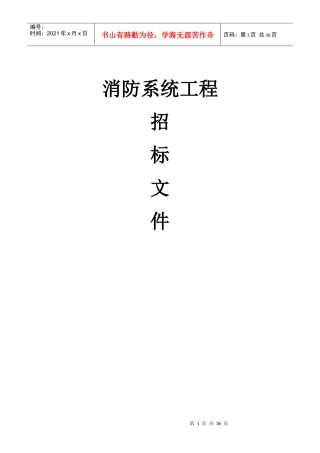 某消防系统工程招标文件