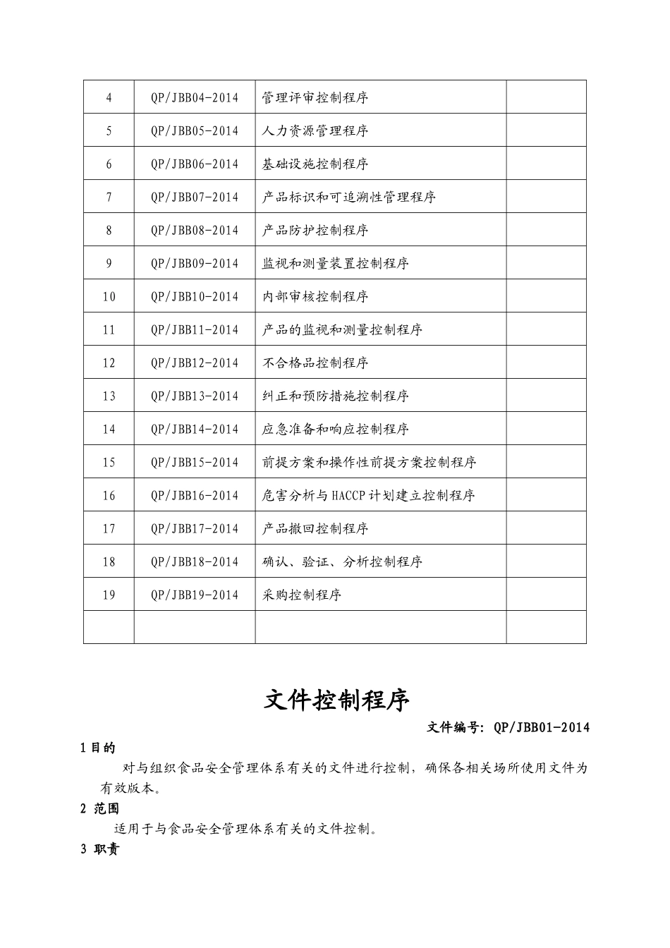 湖北金棒棒食品开发有限公司食品安全管理程序文件_第3页