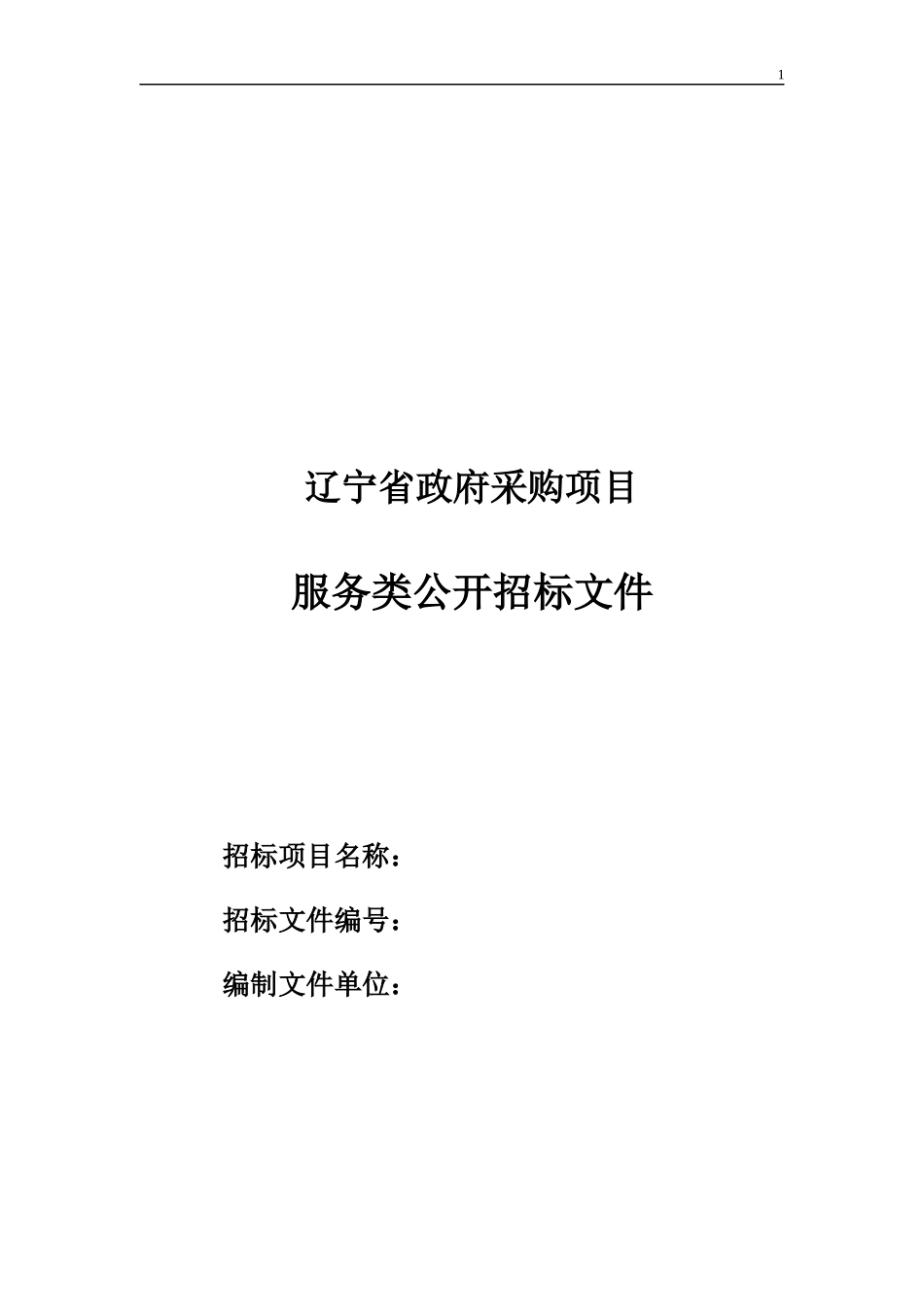 某省政府采购项目服务类公开招标文件_第1页