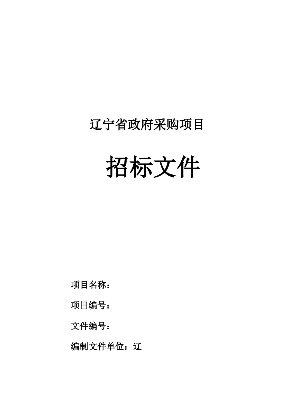 某省政府采购项目招标文件_第1页