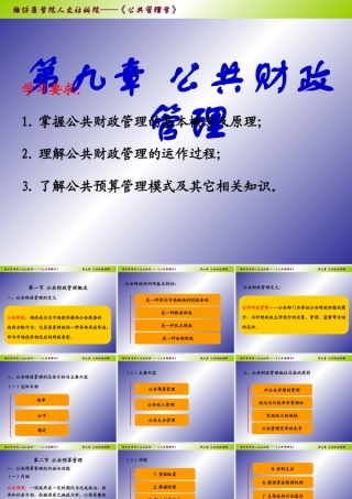 《公共管理学》第九章公共财政管理