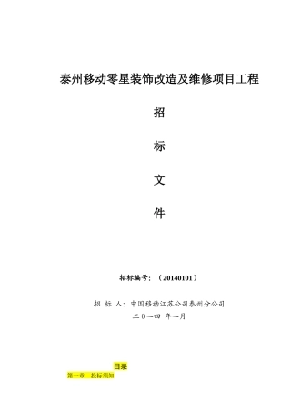 某装饰改造及维修项目工程招标文件