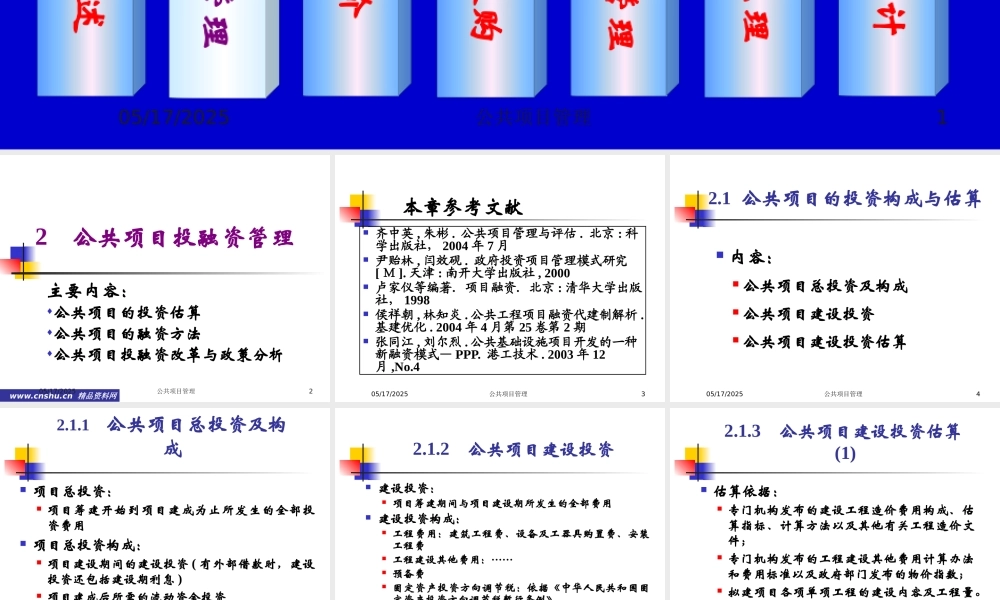 《公共项目管理》课程