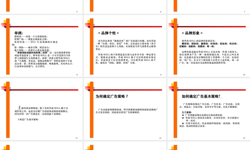 《购物中心品牌规划》（PPT 18页）