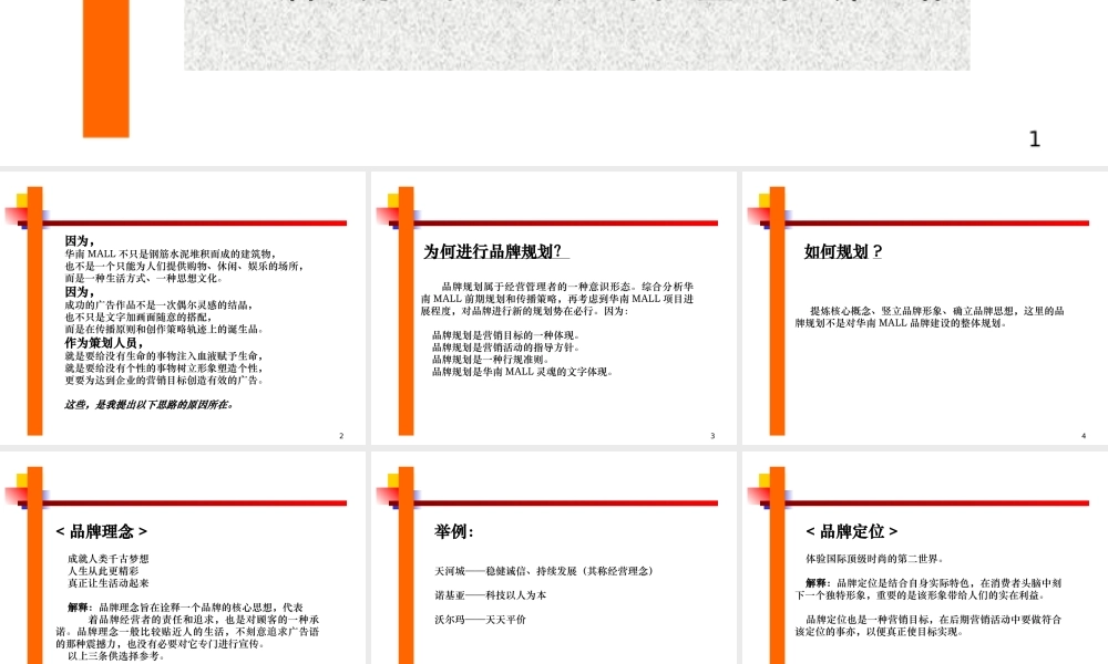 《购物中心品牌规划》（PPT18页）