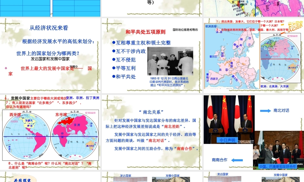 世界的发展差异概述