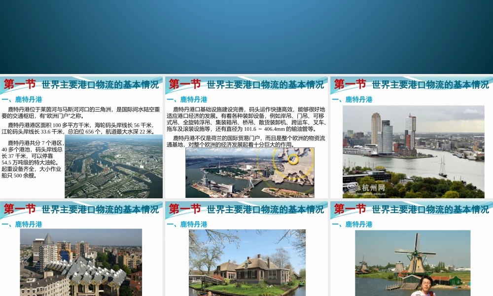 世界典型港口物流发展状况