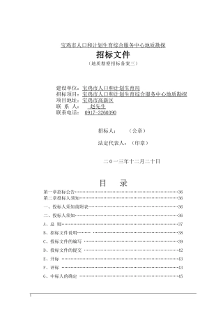 某综合服务中心地质勘探招标文件