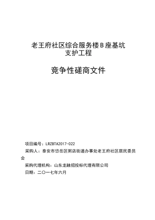 某综合楼基坑支护工程竞争性磋商文件