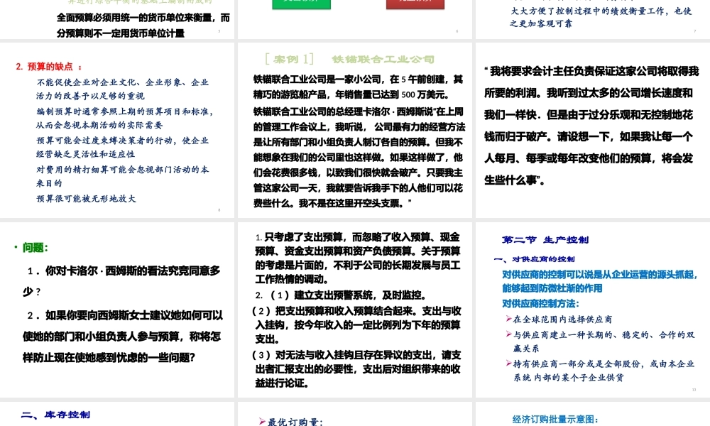 《管理学》第十四章控制方法