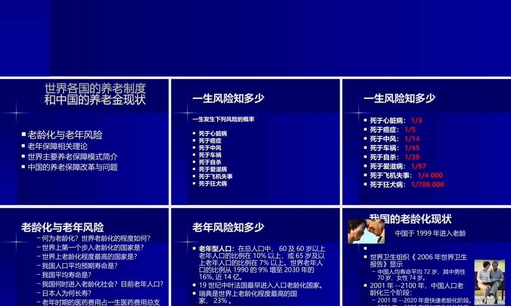 世界各国的养老制度