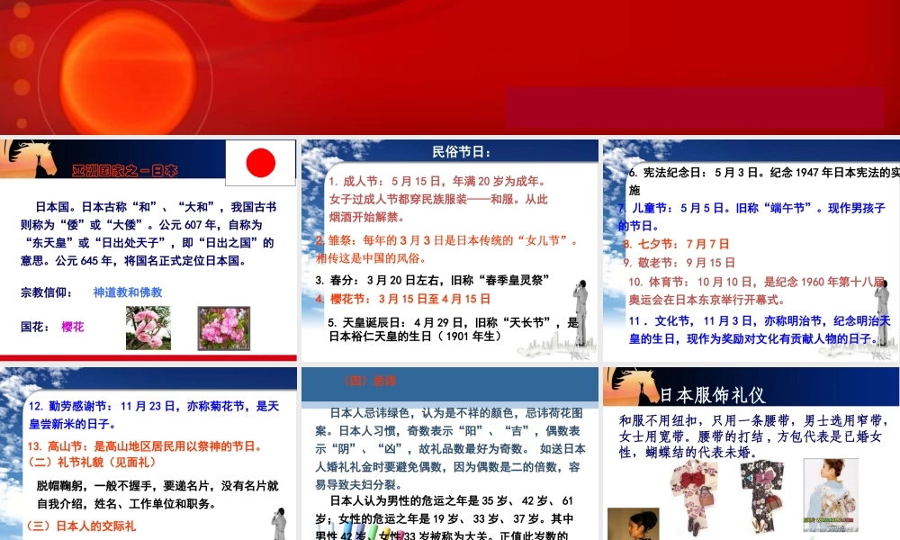 世界各国风俗礼仪