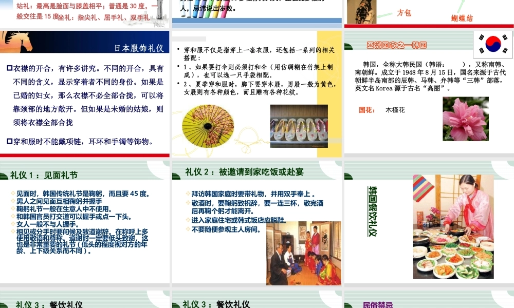 世界各国风俗礼仪