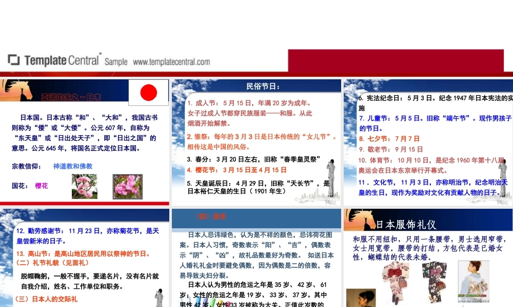 世界各国风俗礼仪讲座