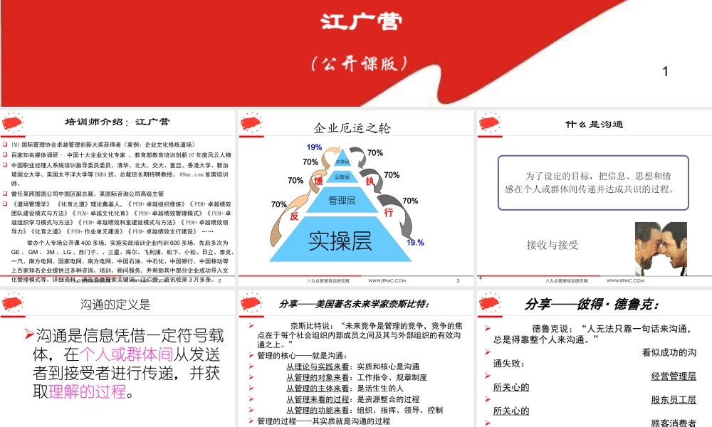 【培训课件】沟通技巧与执行力培训