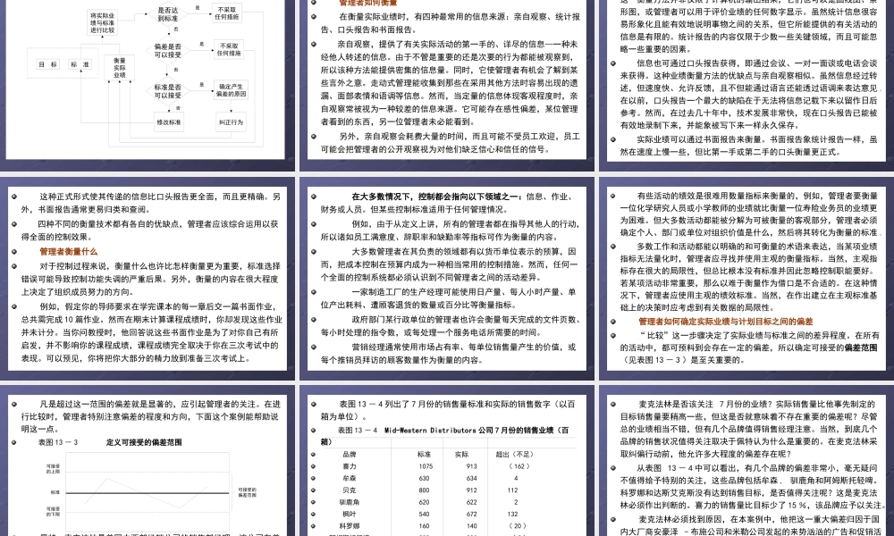 《管理学原理》第12章_控制的基础