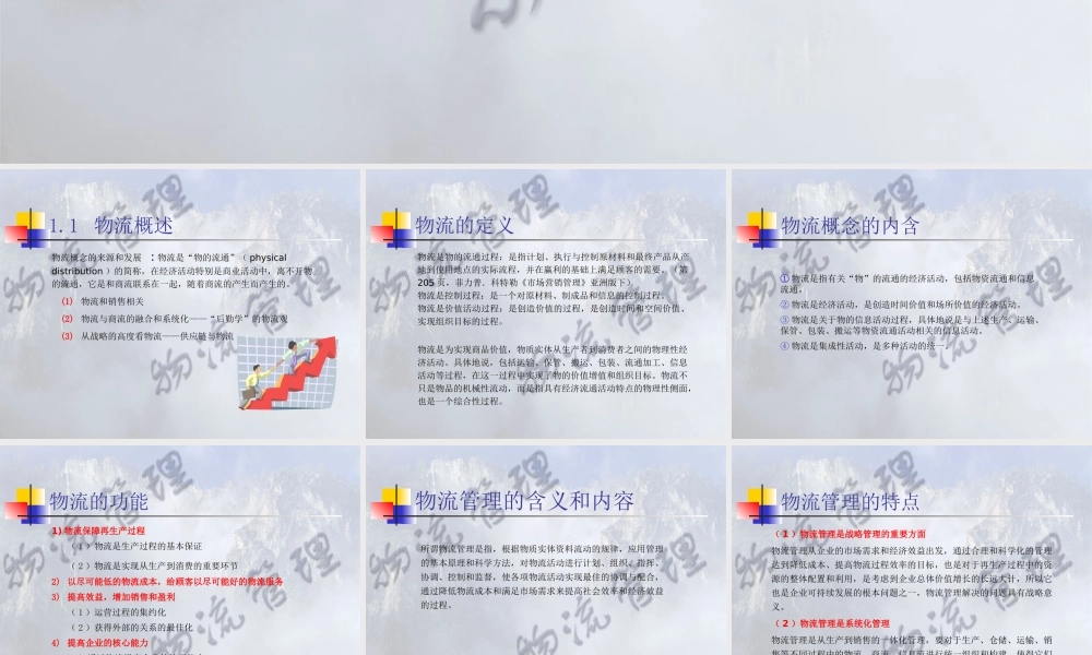 《物流管理》第1章 绪论