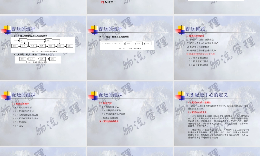 《物流管理》第7章 配送