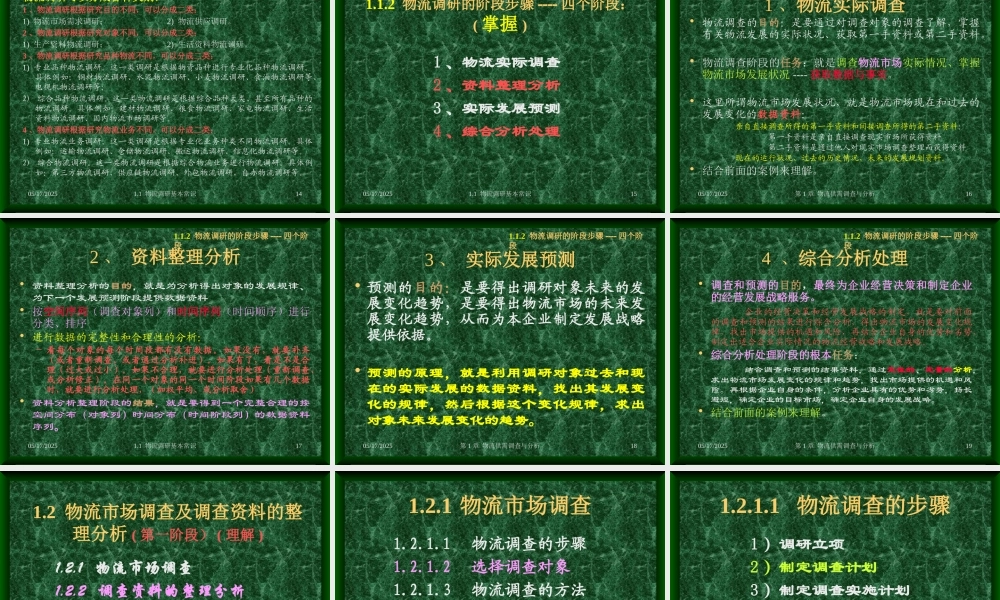 《物流管理》第一章物流供需调查与分析