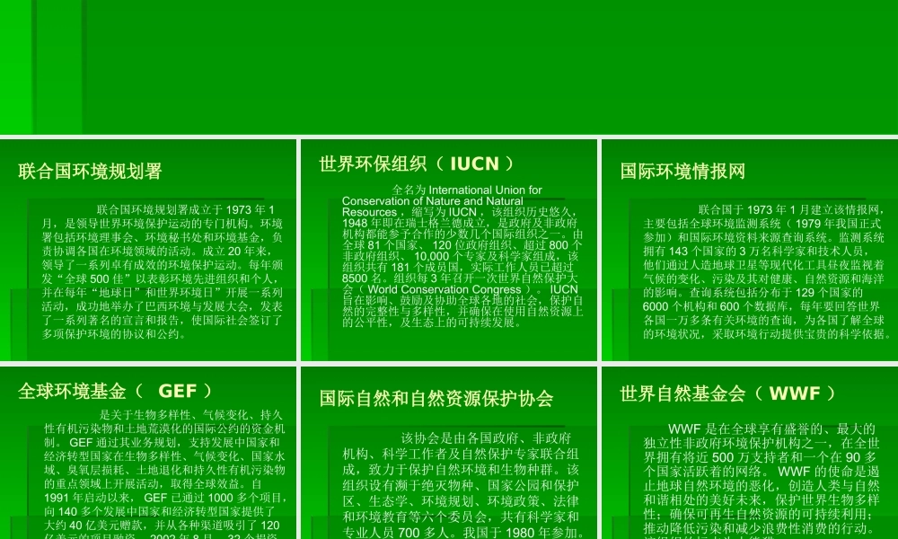 世界环保组织概述