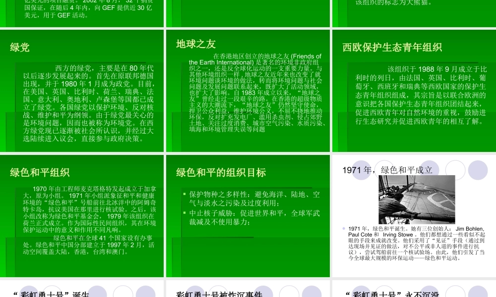 世界环保组织概述