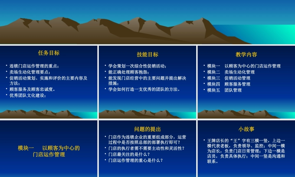 【培训课件】连锁门店运营管理