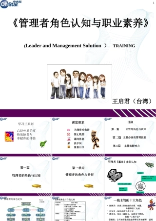 《管理者角色认知与职业素养》PPT