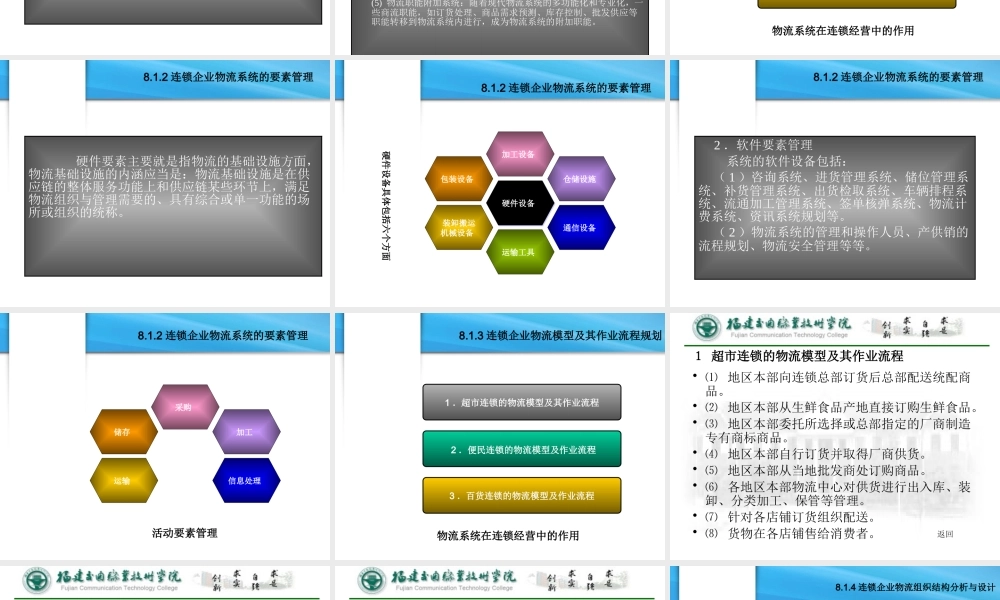 《物流系统规划》第八章物流系统作业流程规划(福建交