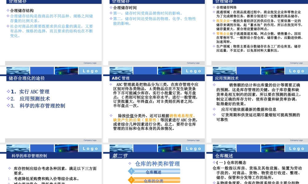 《物流学》第五章：仓储保管