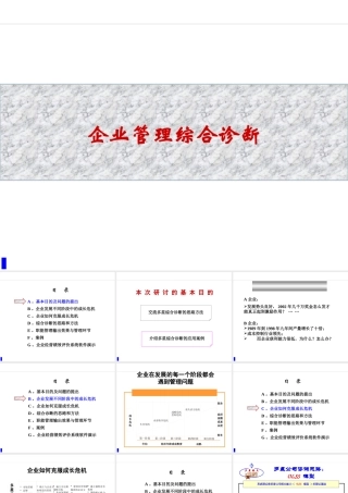 【培训课件】企业管理综合诊断