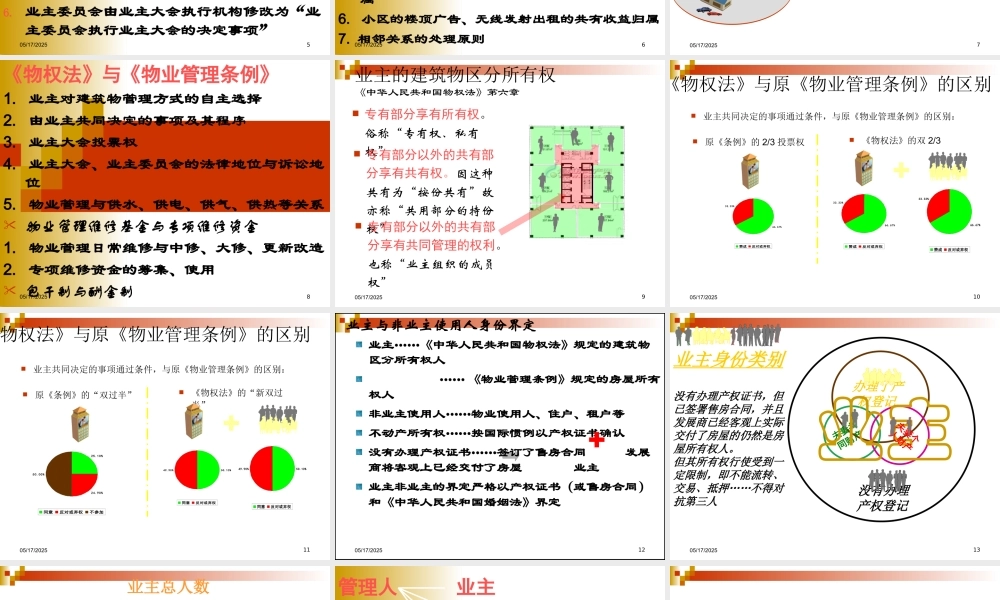 《物权法》与《物业管理条例》