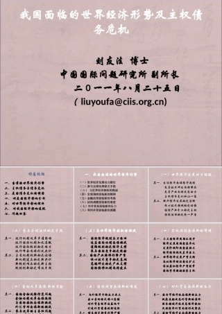 世界经济形势及主权债务危机(中文稿)