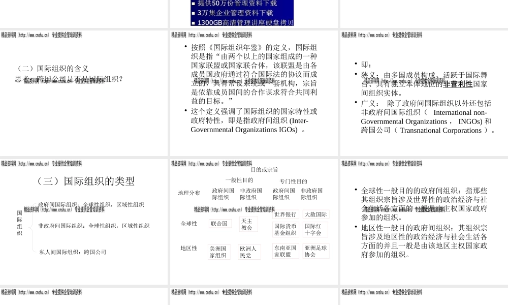 世界经济组织的类型与理论发展