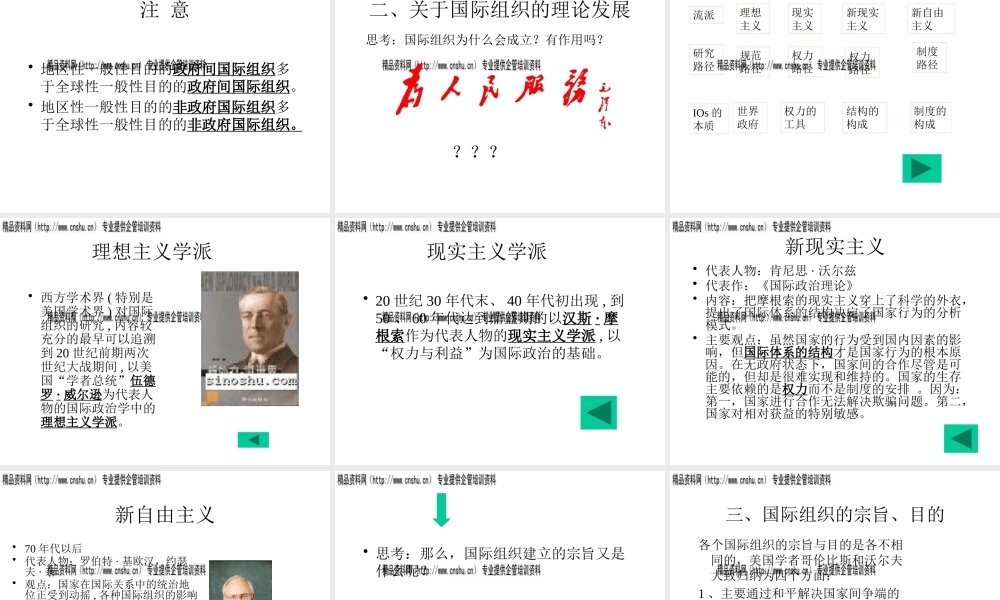 世界经济组织的类型与理论发展