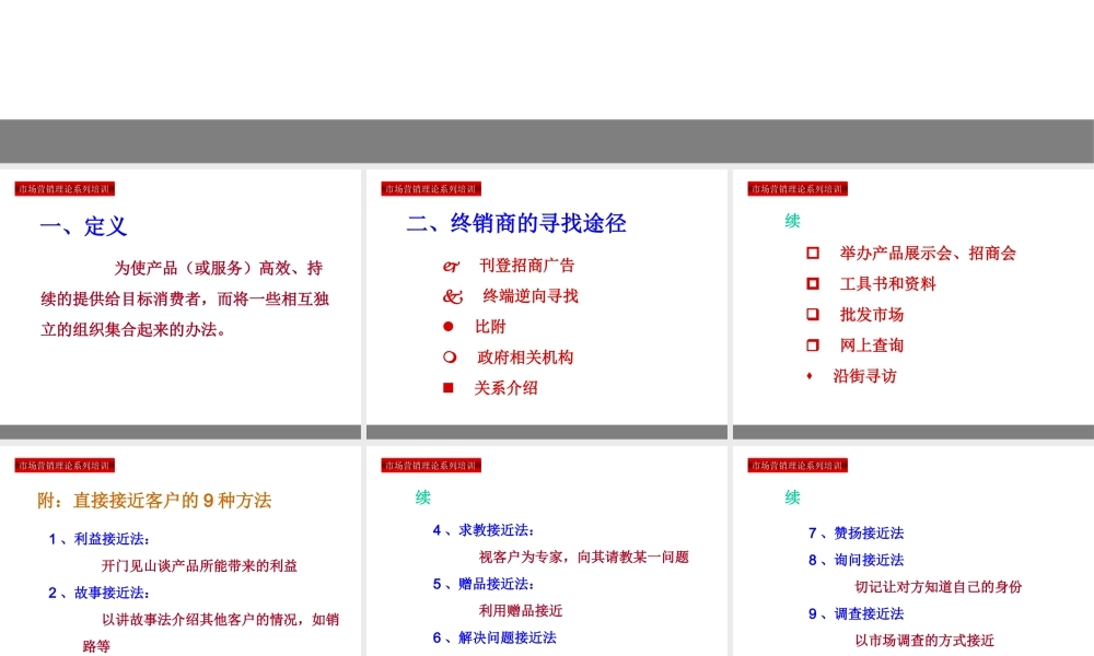 【培训课件】渠道策略