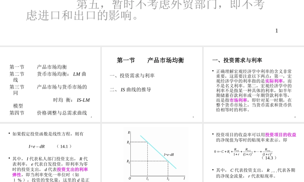 《西方经济学·第二版》第十四章：产品-货币市场均衡与总需求曲线_