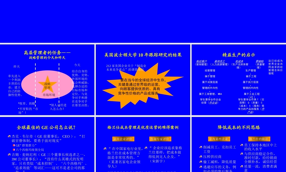 【培训课件】全面优质运营与全球价值链管理