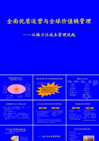【培训课件】全面优质运营与全球价值链管理