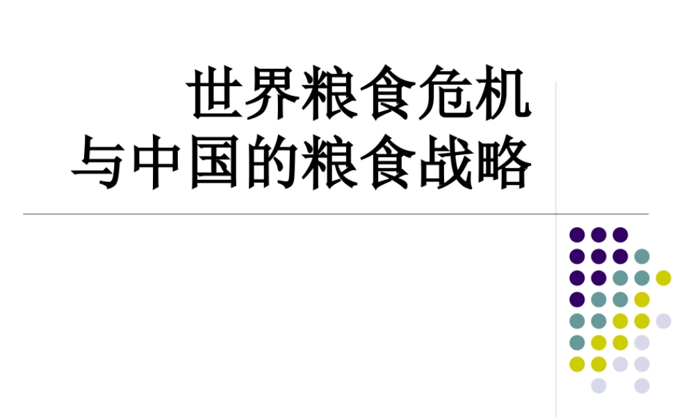 世界粮食危机(上课用稿)