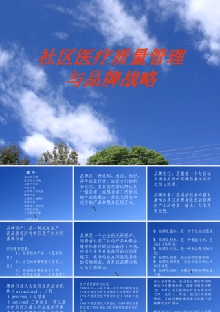 【培训课件】社区医疗质量管理与品牌战略