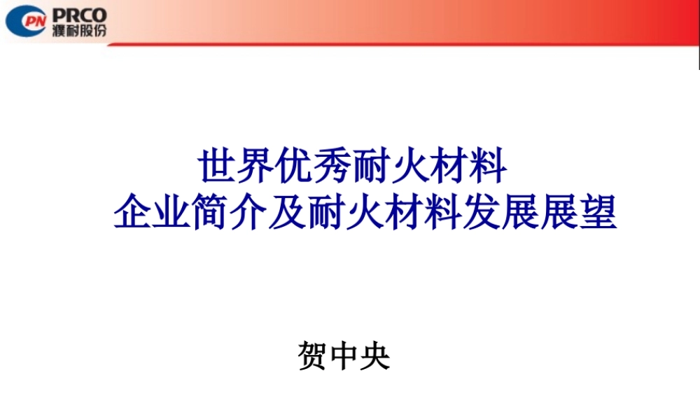 世界耐火材料发展与展望XXXX(北科大)2